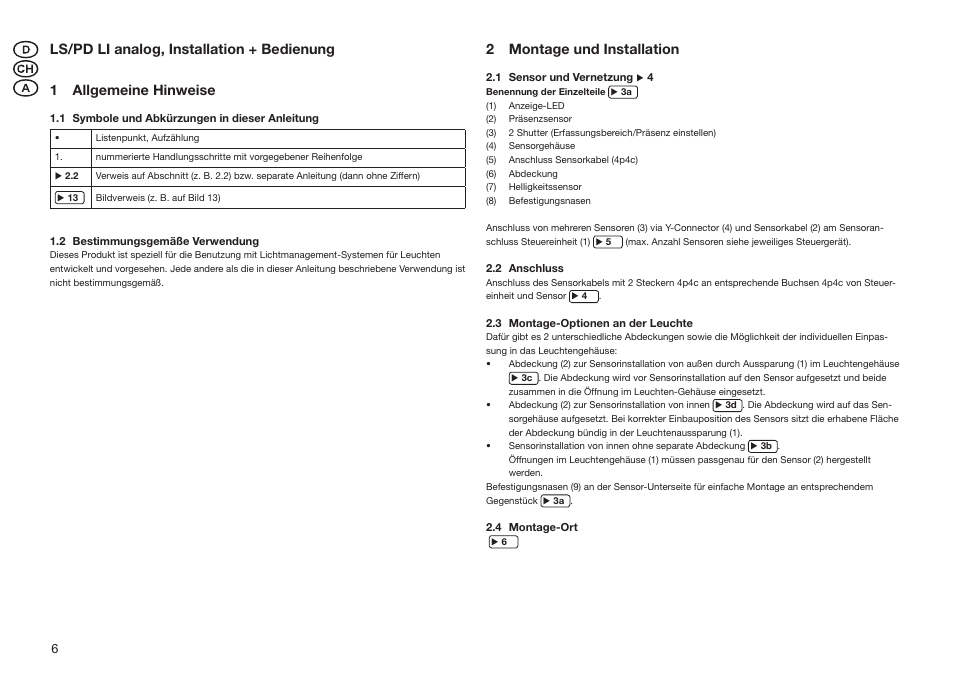 2 montage und installation | OSRAM LS__PD LI Analog User Manual | Page 6 / 16