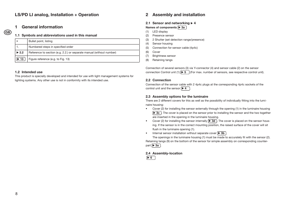 2 assembly and installation | OSRAM LS__PD LI Analog User Manual | Page 8 / 16