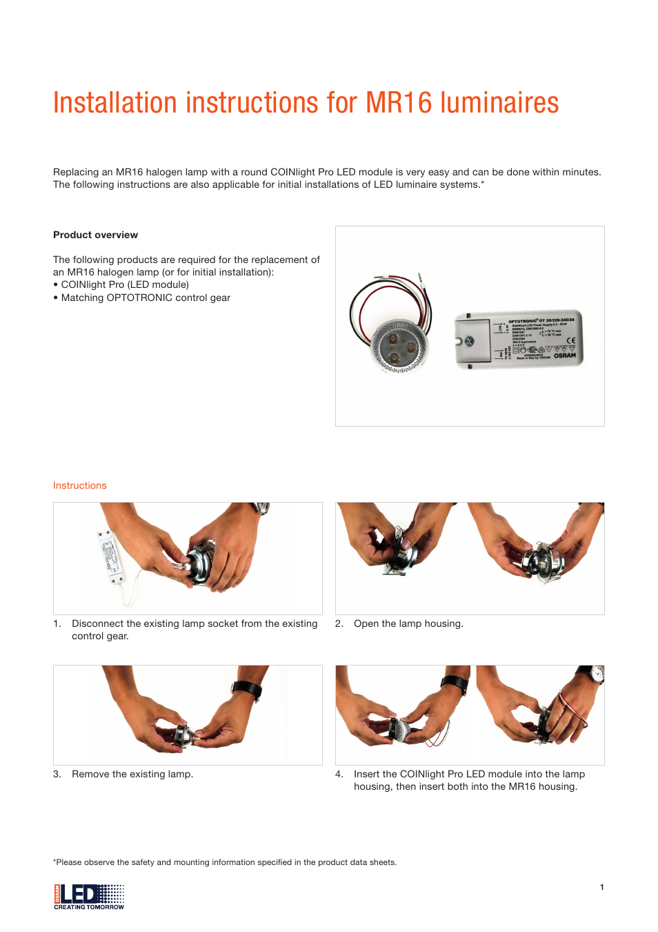 OSRAM COINlight Pro User Manual | 2 pages