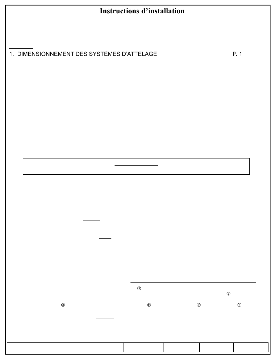 Instructions d’installation, Numéros de pièce | Pro Series 49904 ROUND BAR WD User Manual | Page 10 / 24