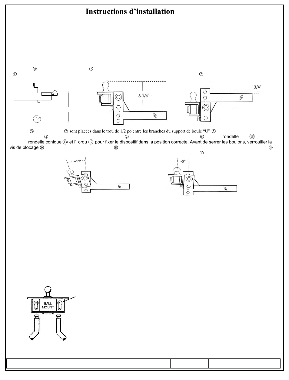 Instructions d’installation, Numéros de pièce, Fig. 1 fig. 2 | Pro Series 49904 ROUND BAR WD User Manual | Page 11 / 24