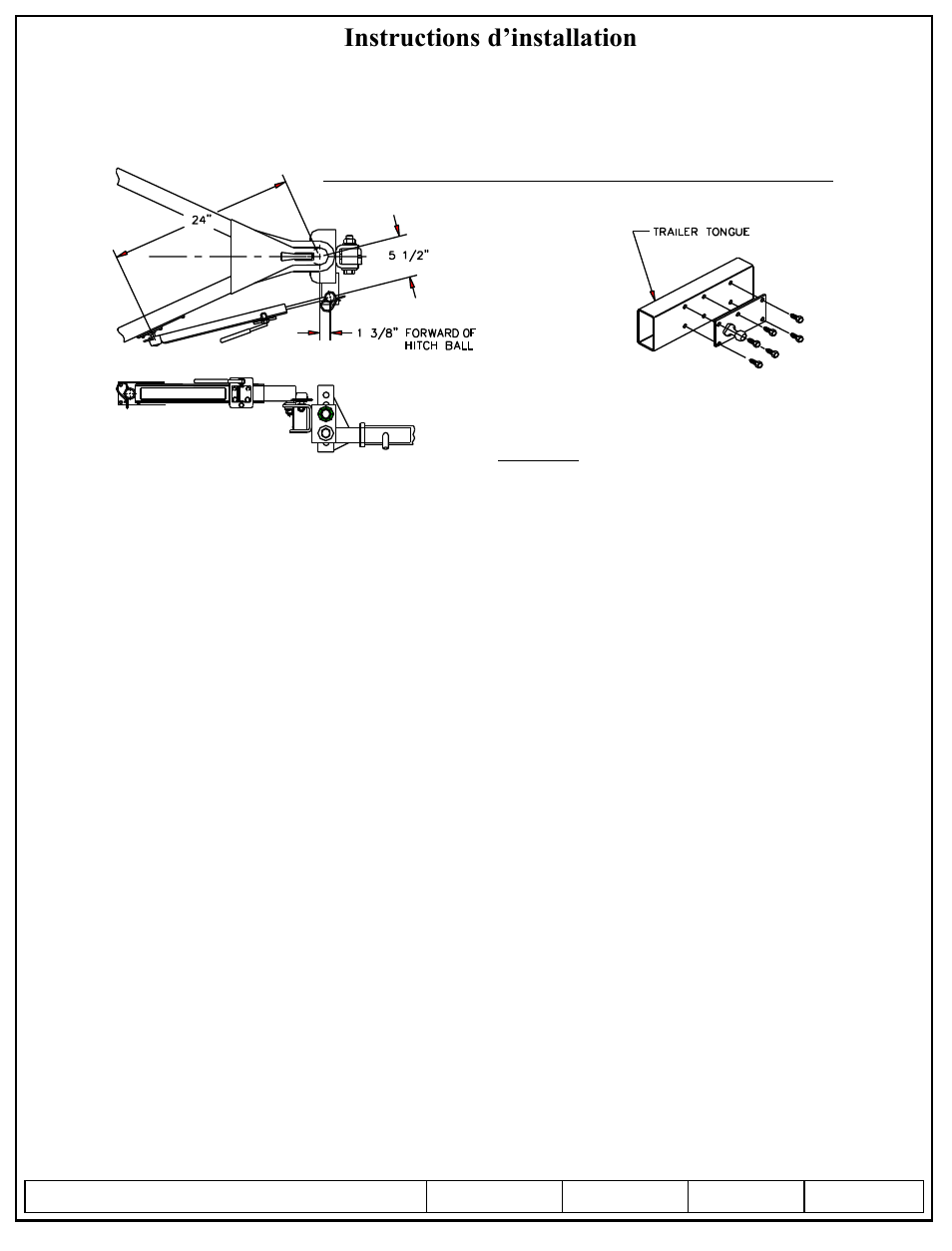 Instructions d’installation, Numéros de pièce | Pro Series 49904 ROUND BAR WD User Manual | Page 14 / 24