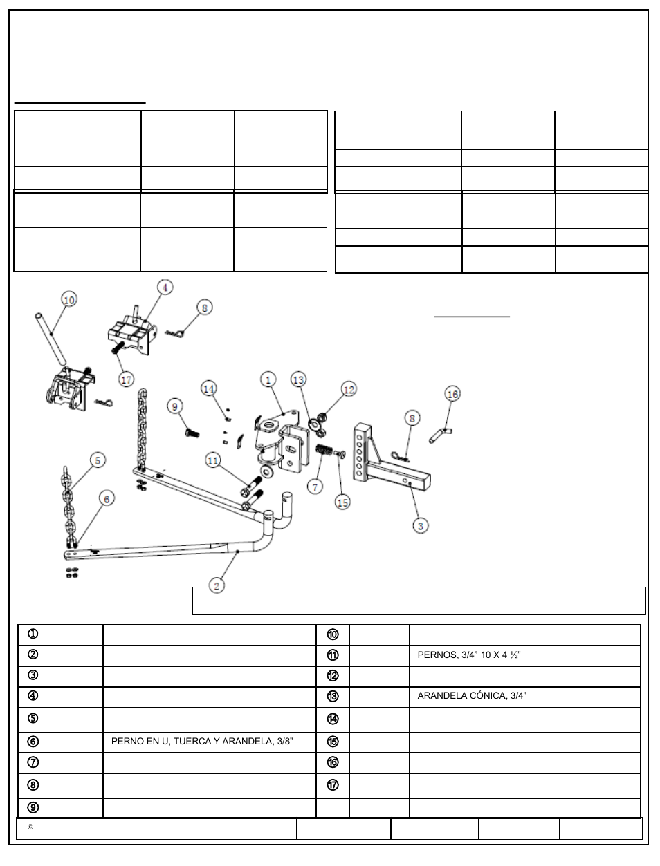 Instrucciones de instalación, Números de partes, Concesionarios | Pro Series 49904 ROUND BAR WD User Manual | Page 17 / 24