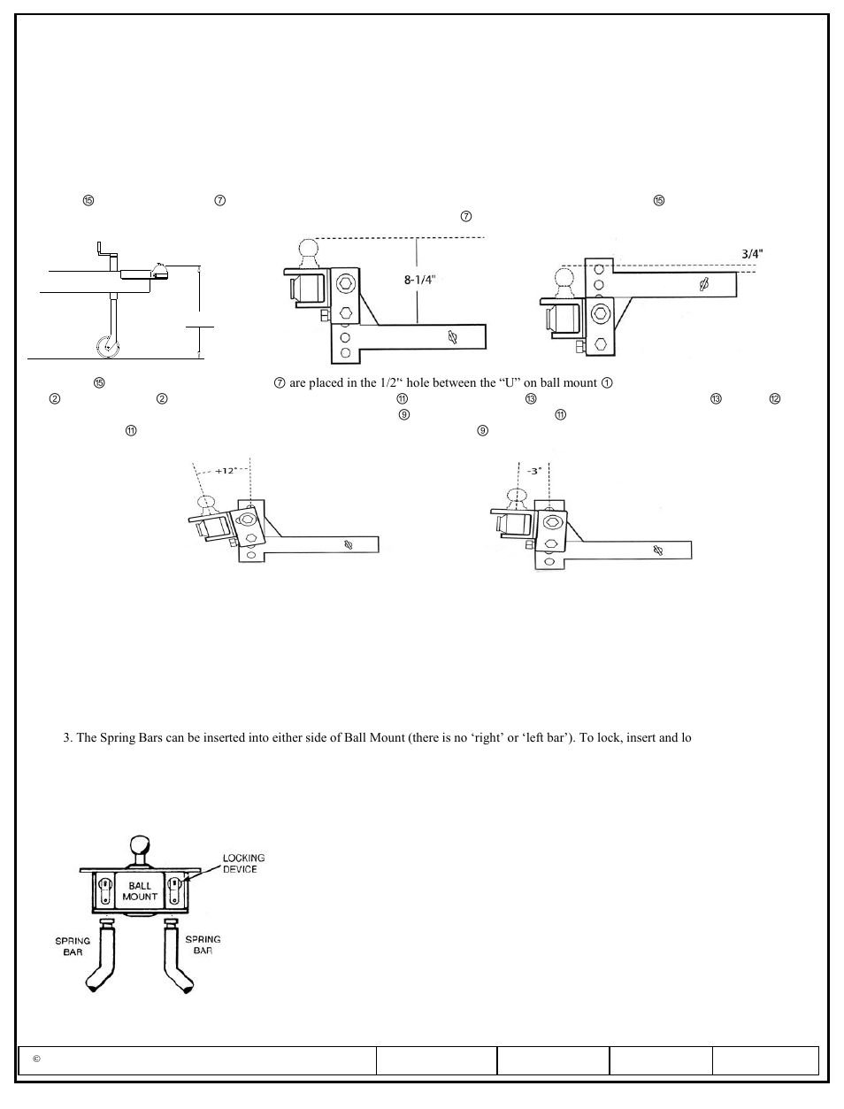 Installation instructions, Part numbers | Pro Series 49904 ROUND BAR WD User Manual | Page 3 / 24
