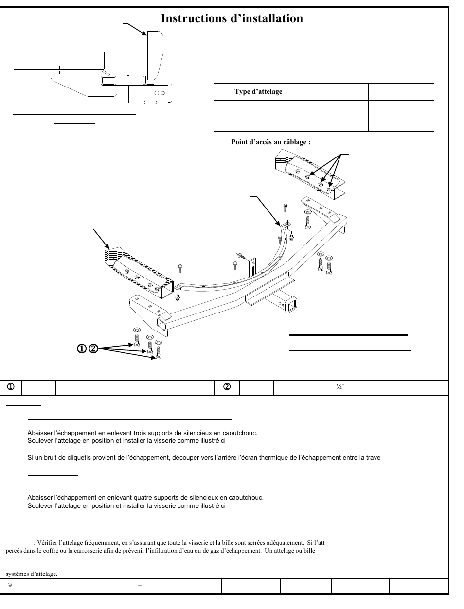 Instructions d’installation, Jk visserie similaire des deux côtés du véhicule, Acura mdx honda pilot | Numéros de pièces | Pro Series 97159 51 Receiver User Manual | Page 2 / 3