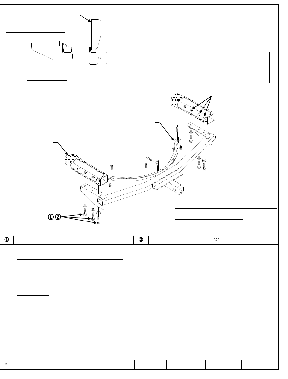 Tornillos iguales en ambos lados del vehículo, Instrucciones de instalación, Acura mdx honda pilot | Números de partes | Pro Series 97159 51 Receiver User Manual | Page 3 / 3