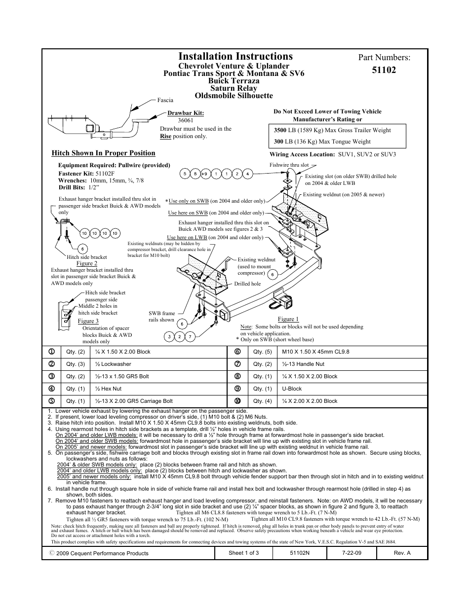 Pro Series 51102 51 Receiver User Manual | 3 pages