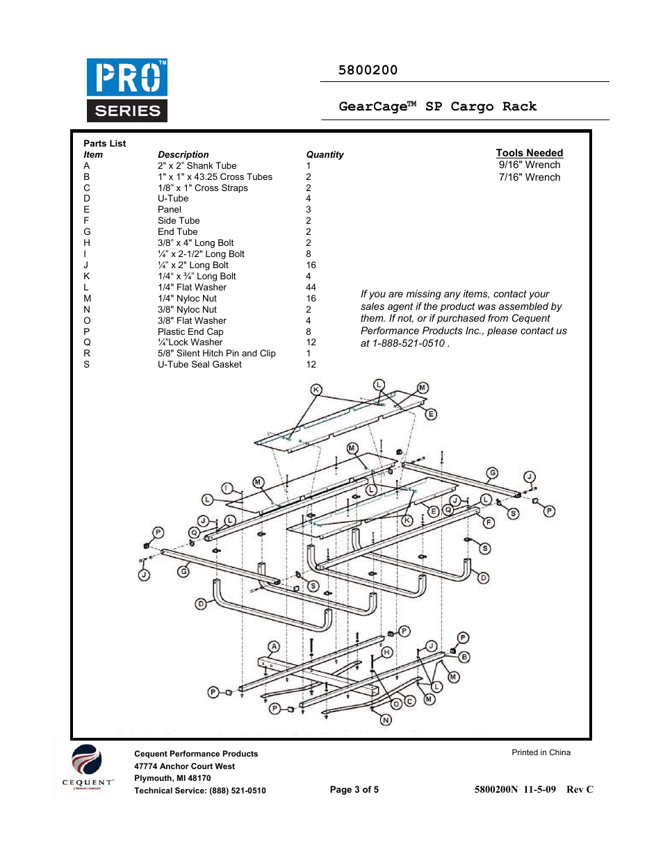 Pro Series 5800200 CARGO CARRIER User Manual | Page 3 / 5