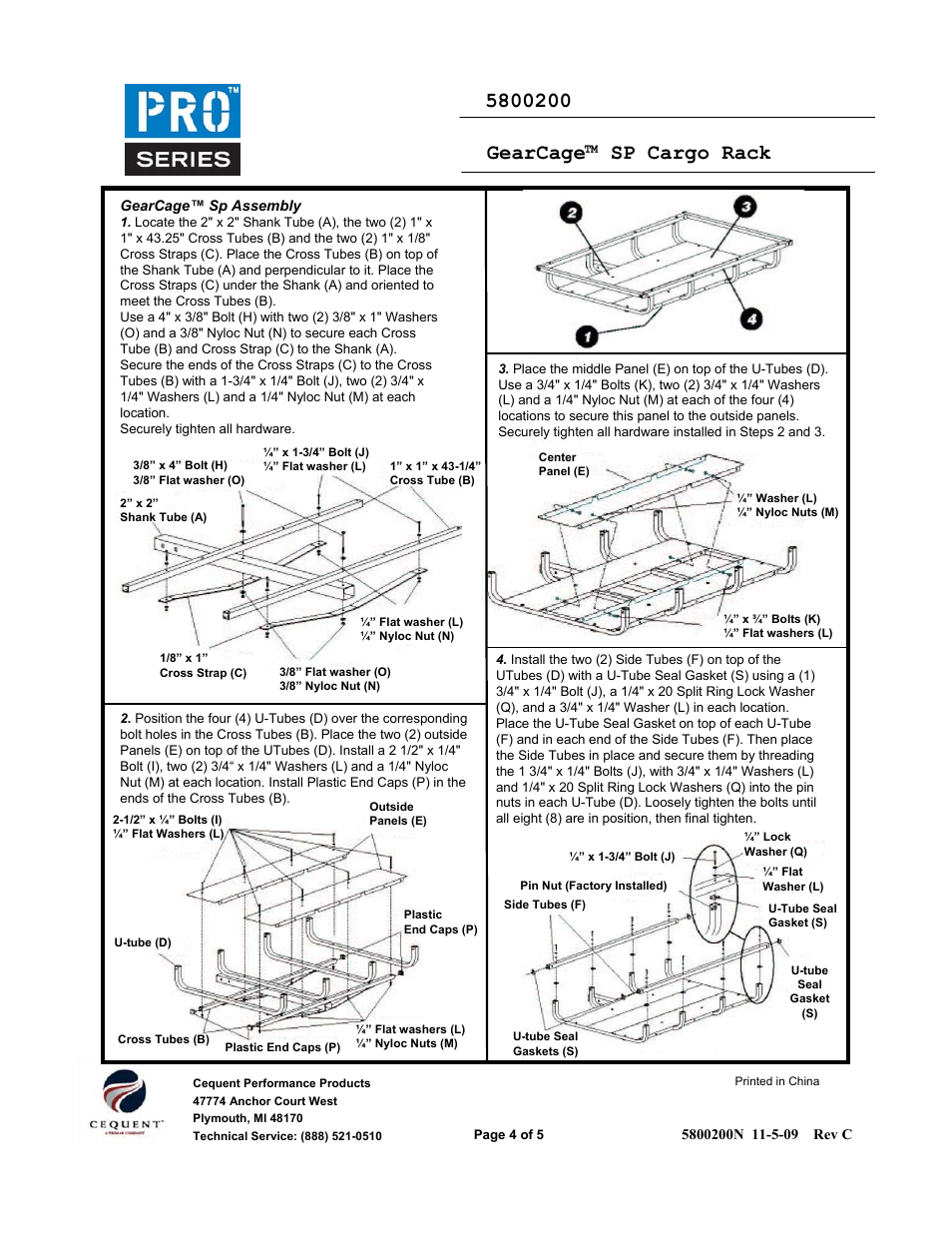 Pro Series 5800200 CARGO CARRIER User Manual | Page 4 / 5