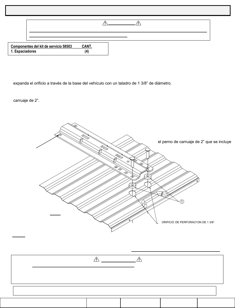 Draw-Tite 58503 FIFTH WHEEL MOUNTING RAILS ACCESSORY User Manual | Page 2 / 3