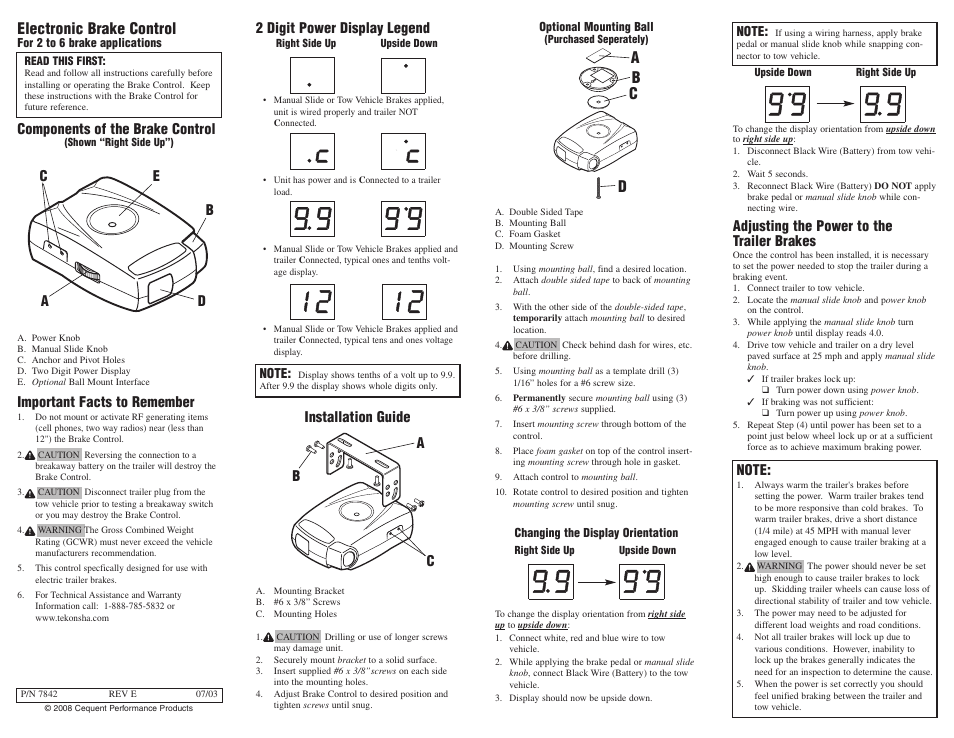 Pro Series 80550 PILOT FOR 1 TO 3 AXLE TRAILERS User Manual | 5 pages