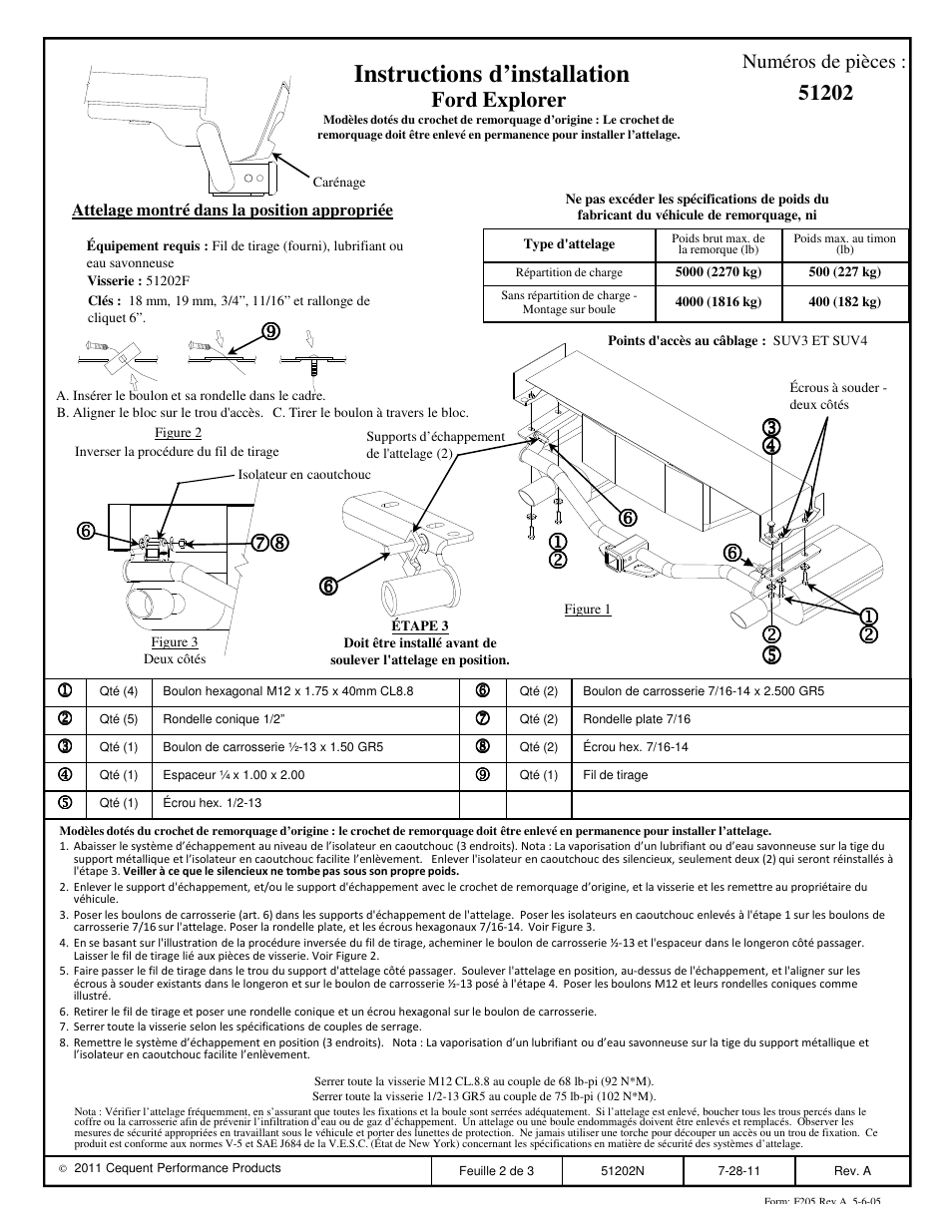 Instructions d’installation | Pro Series 51202 51 Receiver User Manual | Page 2 / 3