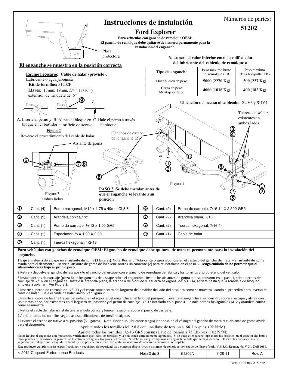 Instrucciones de instalación | Pro Series 51202 51 Receiver User Manual | Page 3 / 3