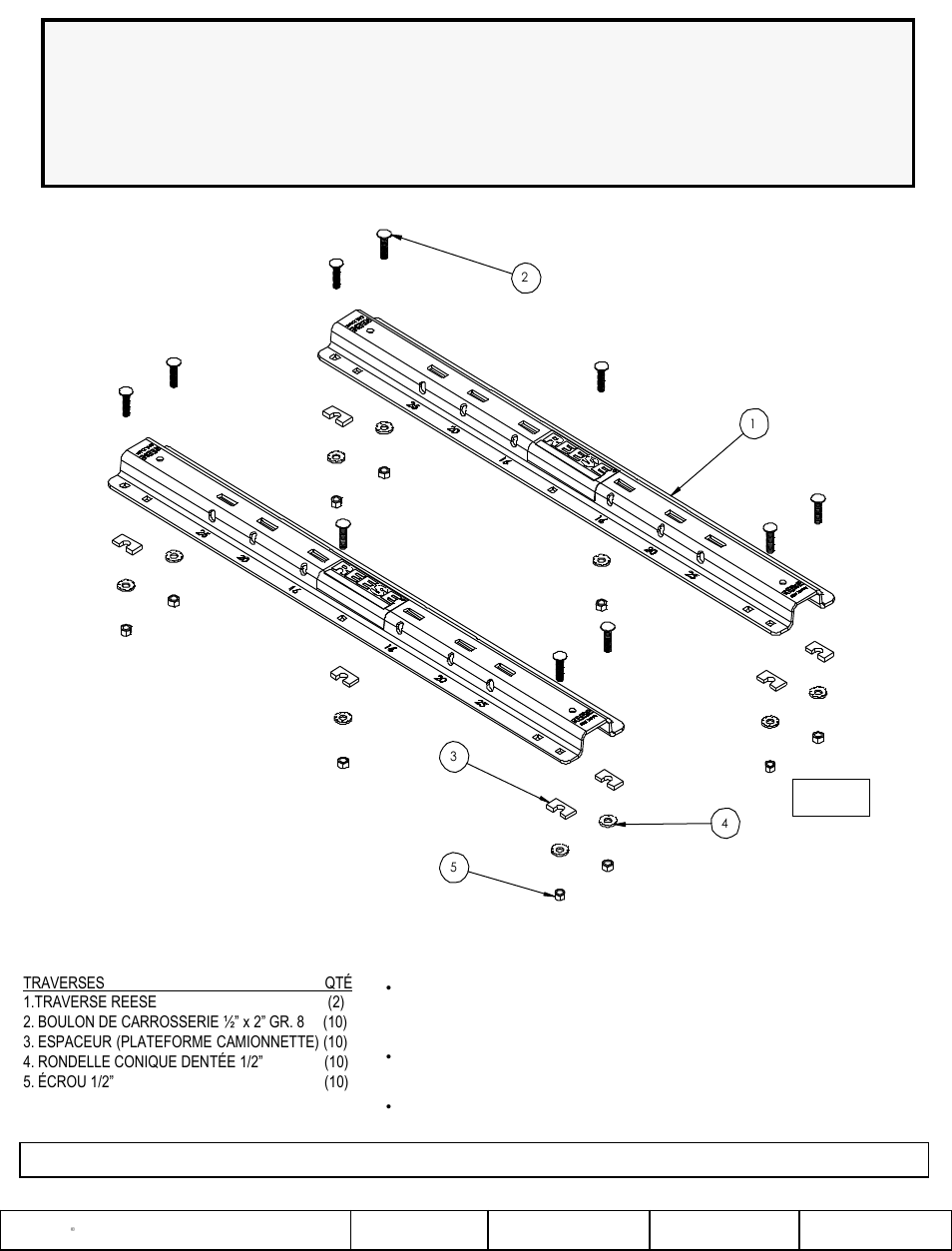 Instructions | Draw-Tite 30153 FIFTH WHEEL RAILS ONLY User Manual | Page 5 / 6