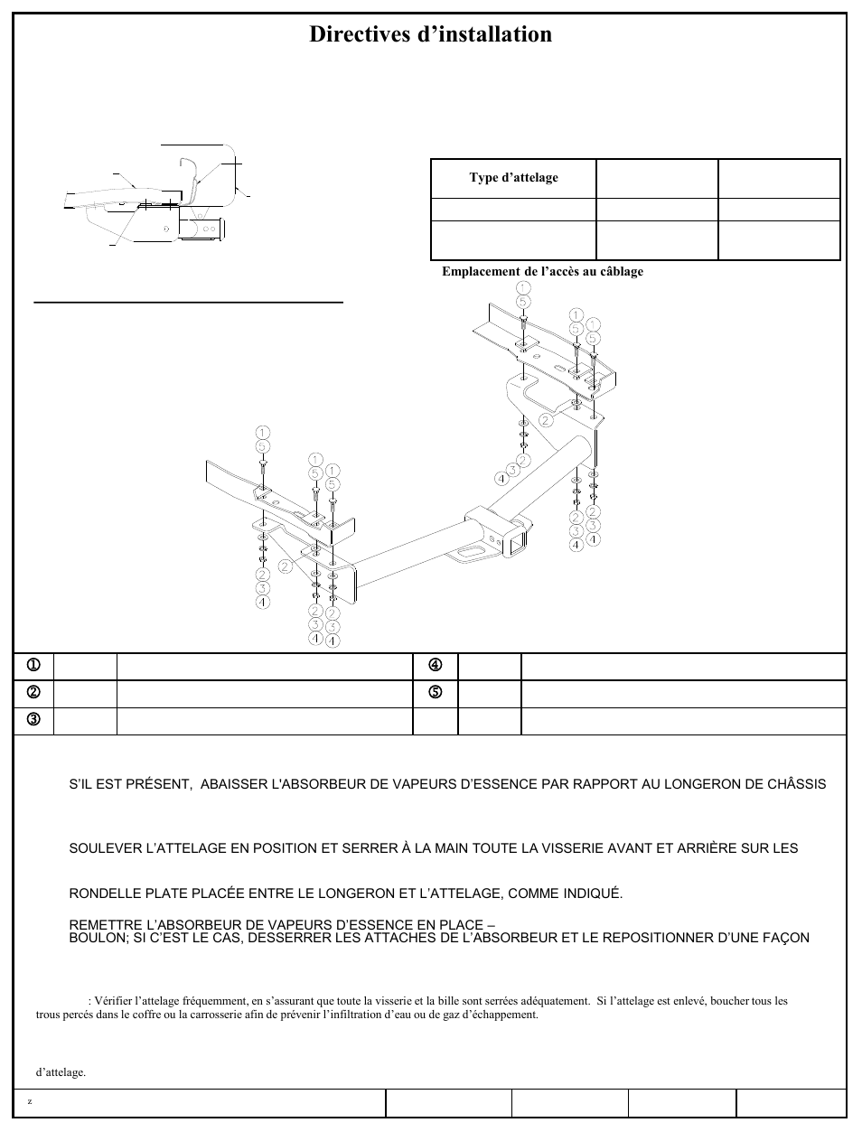 Directives d’installation, Numéros de pièce | Pro Series 97094 51 Receiver User Manual | Page 2 / 3