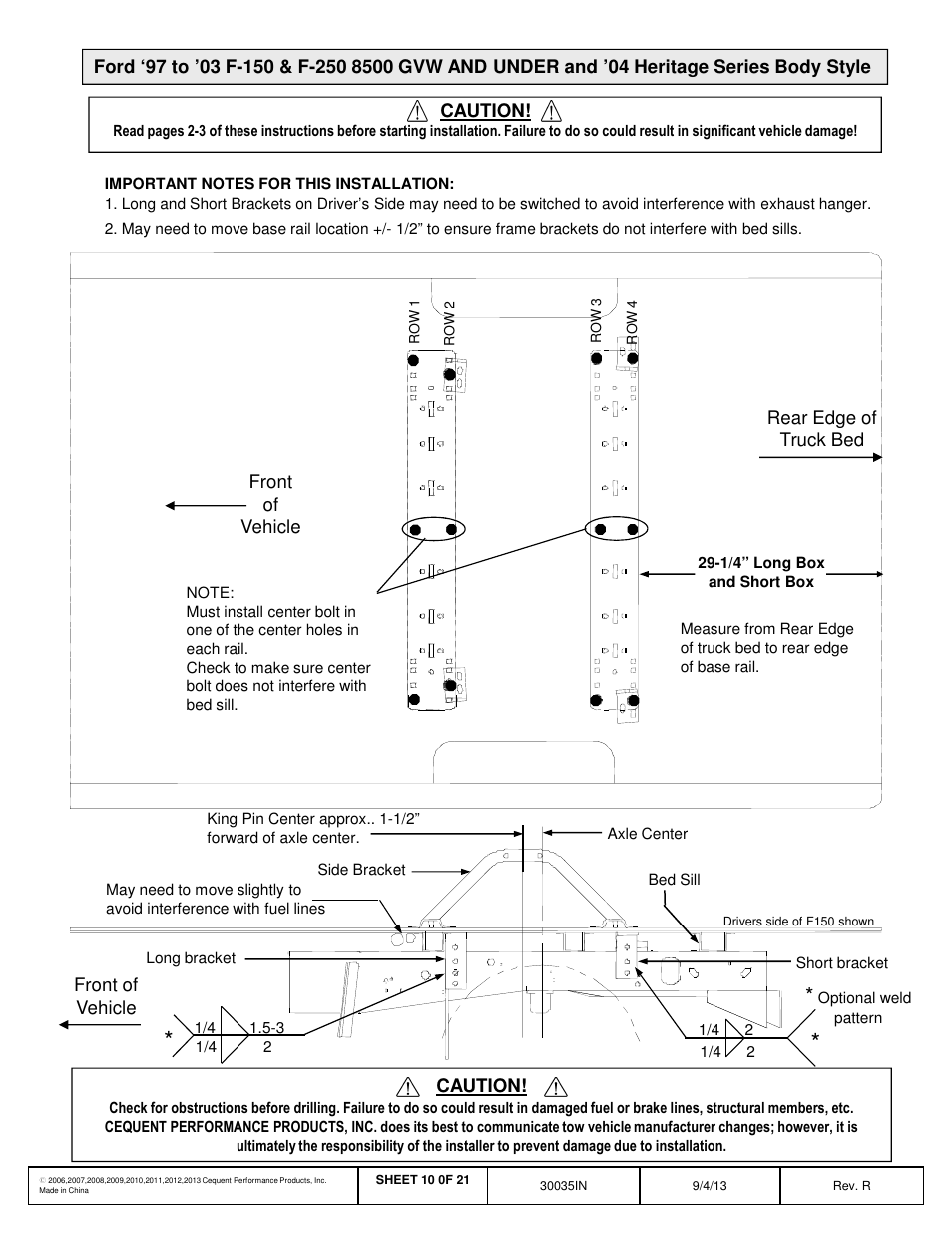 Draw-Tite 30035 FIFTH WHEEL RAILS User Manual | Page 11 / 22