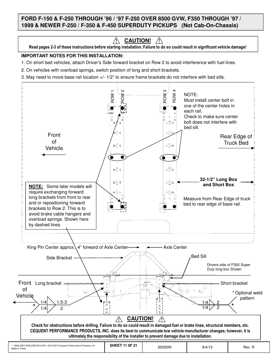 Draw-Tite 30035 FIFTH WHEEL RAILS User Manual | Page 12 / 22