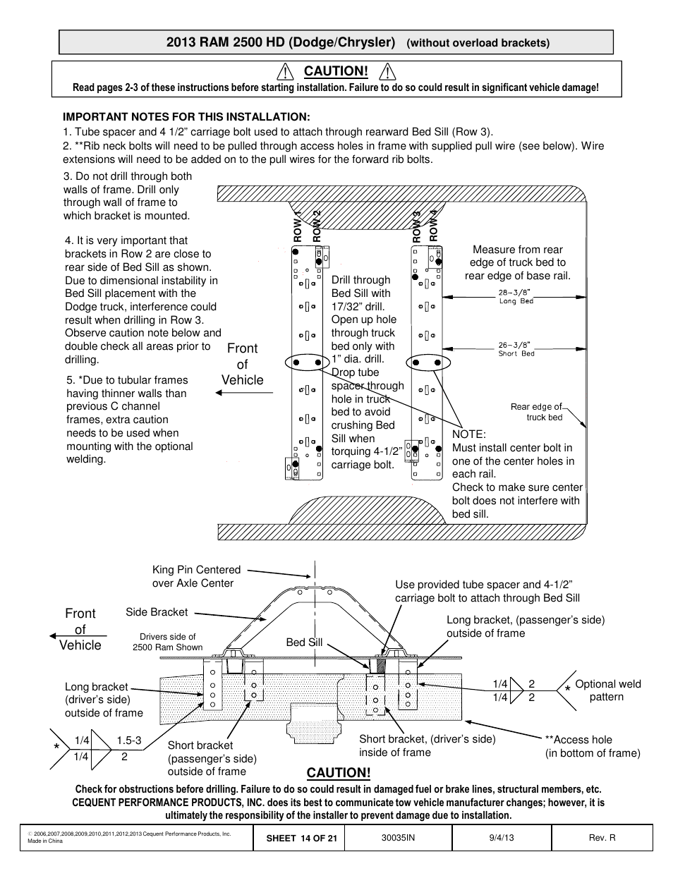 Draw-Tite 30035 FIFTH WHEEL RAILS User Manual | Page 15 / 22