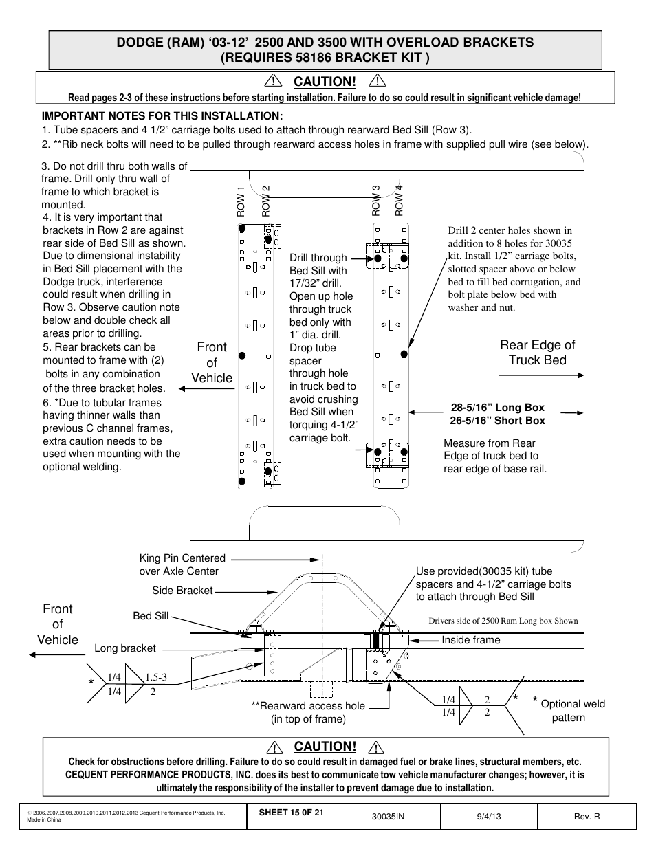 Draw-Tite 30035 FIFTH WHEEL RAILS User Manual | Page 16 / 22