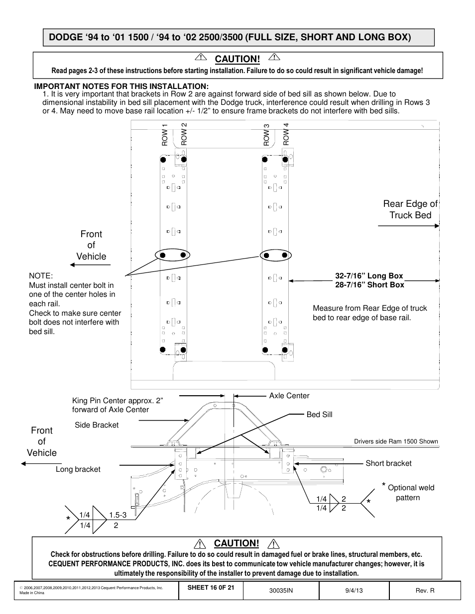 Draw-Tite 30035 FIFTH WHEEL RAILS User Manual | Page 17 / 22