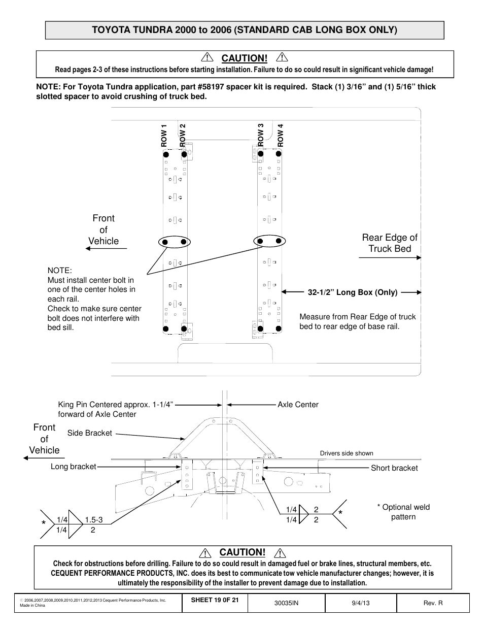 Draw-Tite 30035 FIFTH WHEEL RAILS User Manual | Page 20 / 22