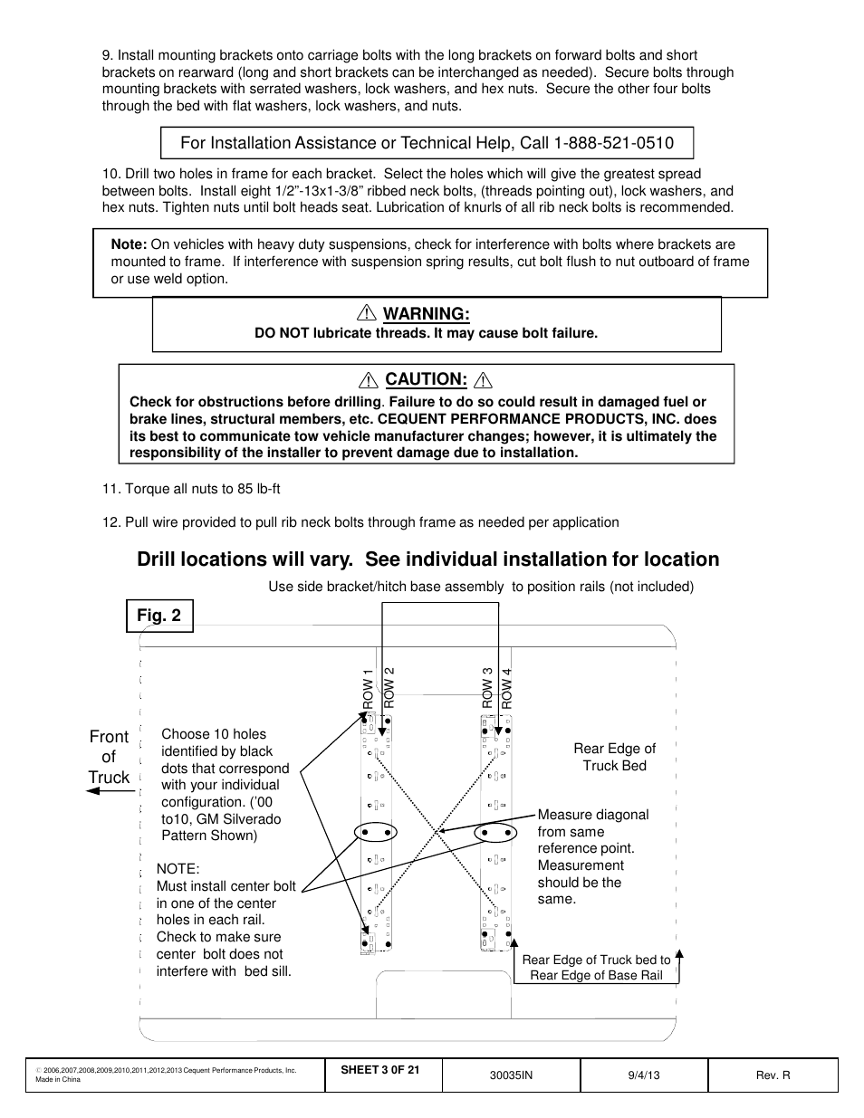 Draw-Tite 30035 FIFTH WHEEL RAILS User Manual | Page 4 / 22