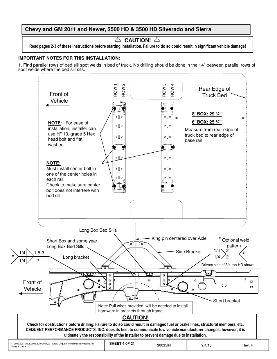 Draw-Tite 30035 FIFTH WHEEL RAILS User Manual | Page 5 / 22