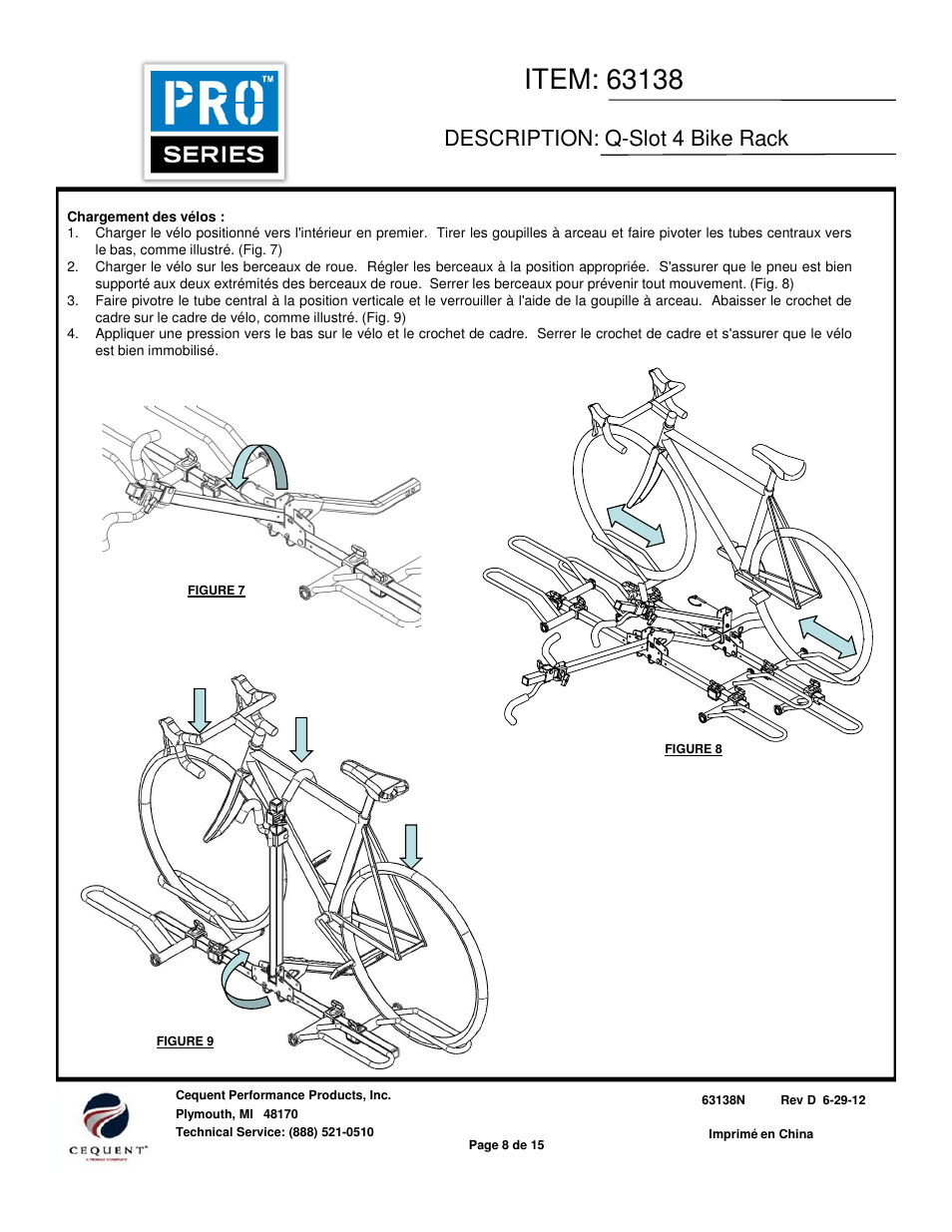 Description: q-slot 4 bike rack | Draw-Tite 63138 BIKE CARRIERS User Manual | Page 8 / 15