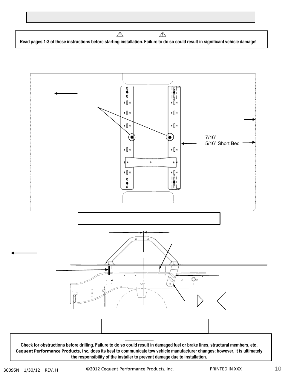 Instructions continued on the next page | Draw-Tite 30095 FIFTH WHEEL RAILS User Manual | Page 10 / 51