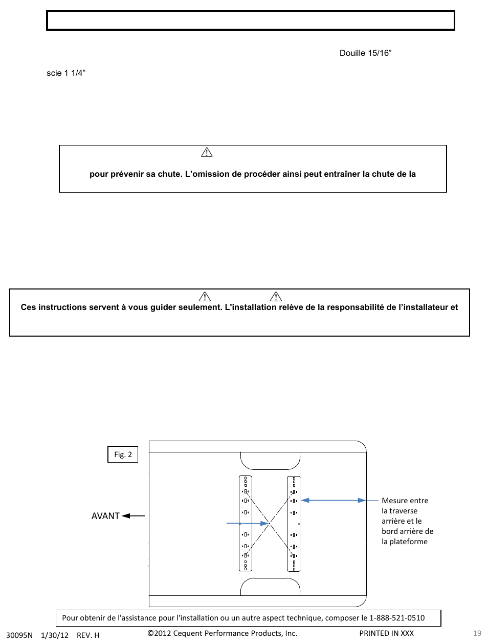 Avant | Draw-Tite 30095 FIFTH WHEEL RAILS User Manual | Page 19 / 51