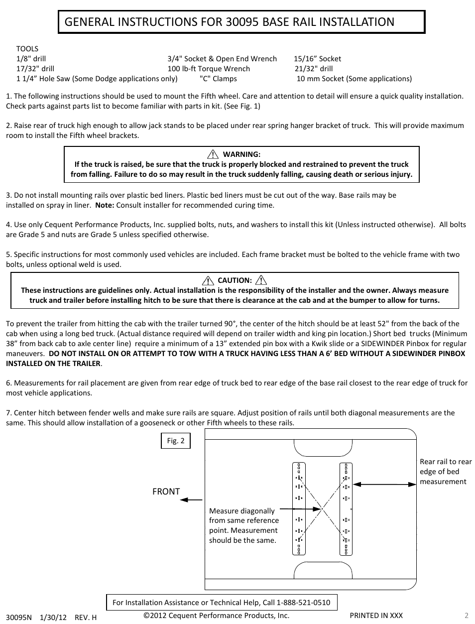 Draw-Tite 30095 FIFTH WHEEL RAILS User Manual | Page 2 / 51