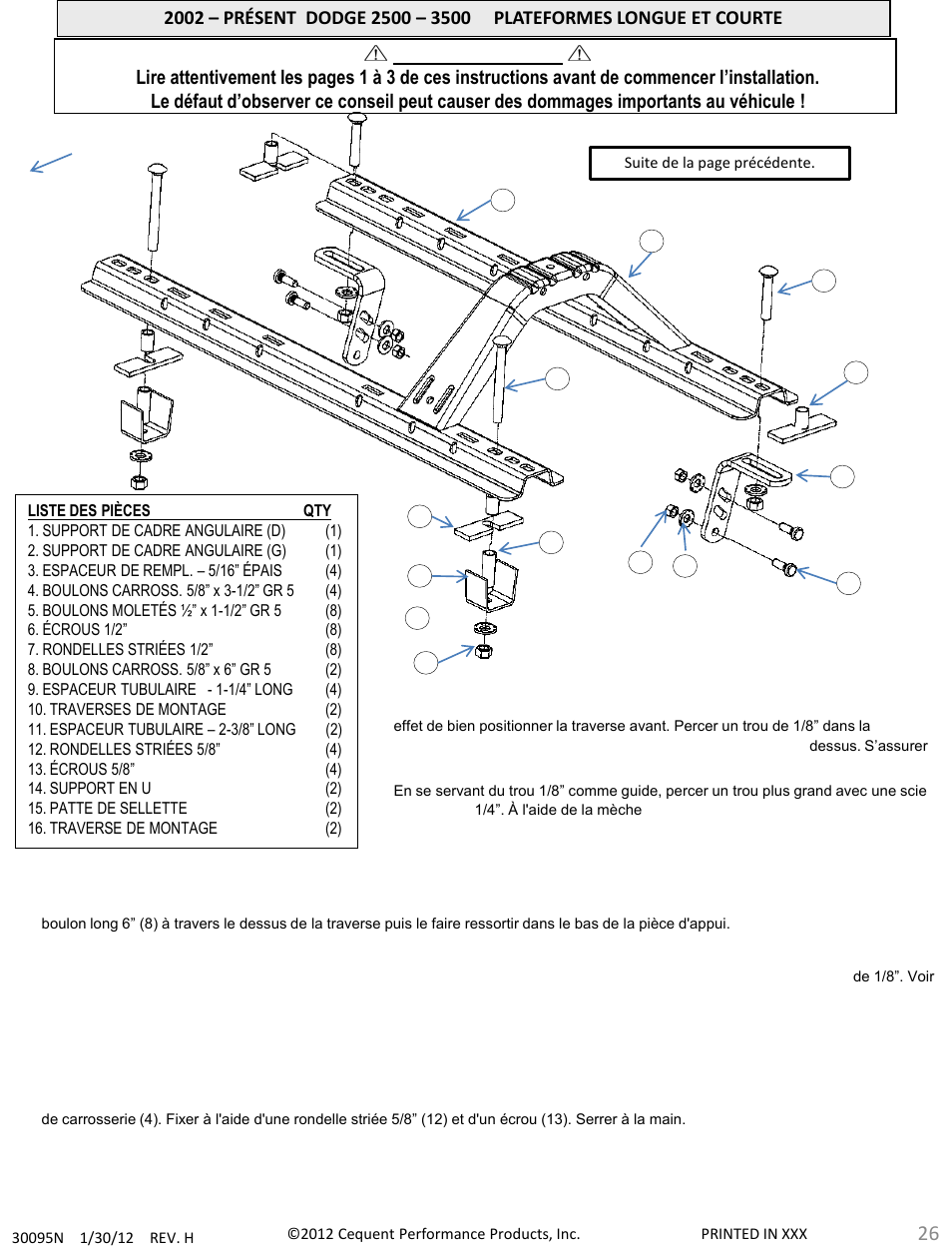 Draw-Tite 30095 FIFTH WHEEL RAILS User Manual | Page 26 / 51
