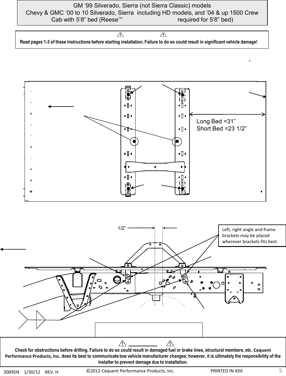 Draw-Tite 30095 FIFTH WHEEL RAILS User Manual | Page 5 / 51