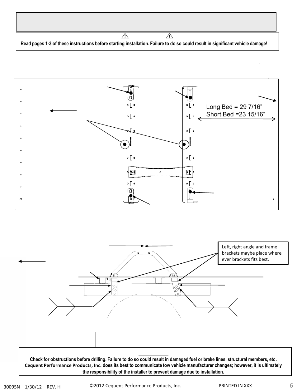 Draw-Tite 30095 FIFTH WHEEL RAILS User Manual | Page 6 / 51