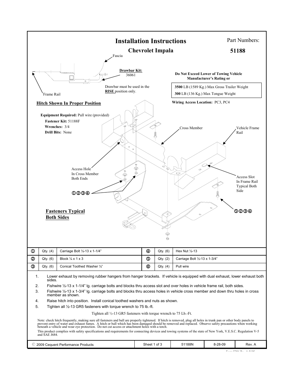 Pro Series 51188 51 Receiver User Manual | 3 pages