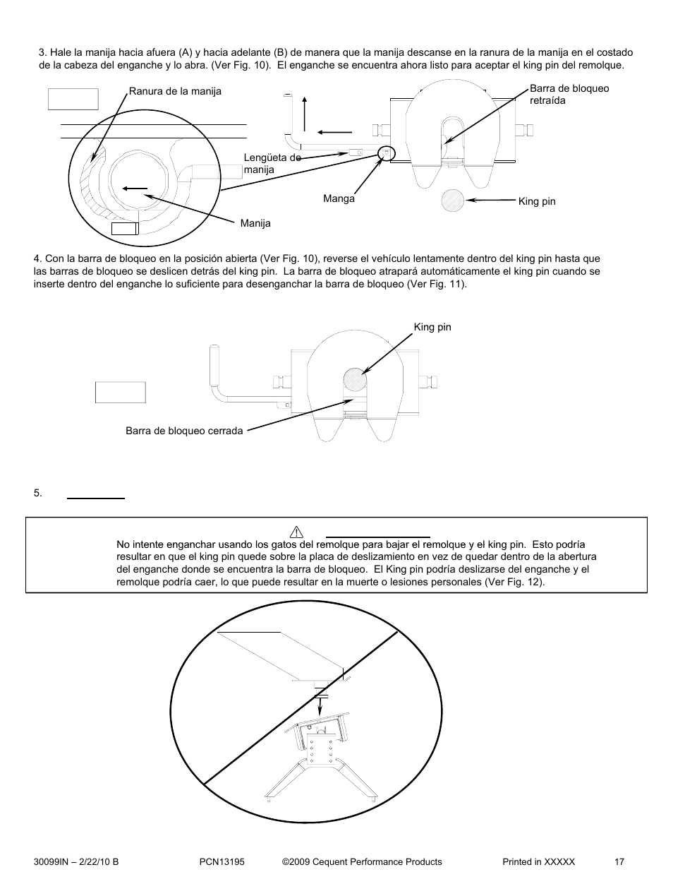 Advertencia | Pro Series 30099 15K FIFTH WHEEL User Manual | Page 17 / 33