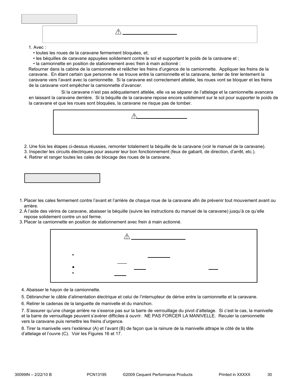 Avertissement | Pro Series 30099 15K FIFTH WHEEL User Manual | Page 30 / 33