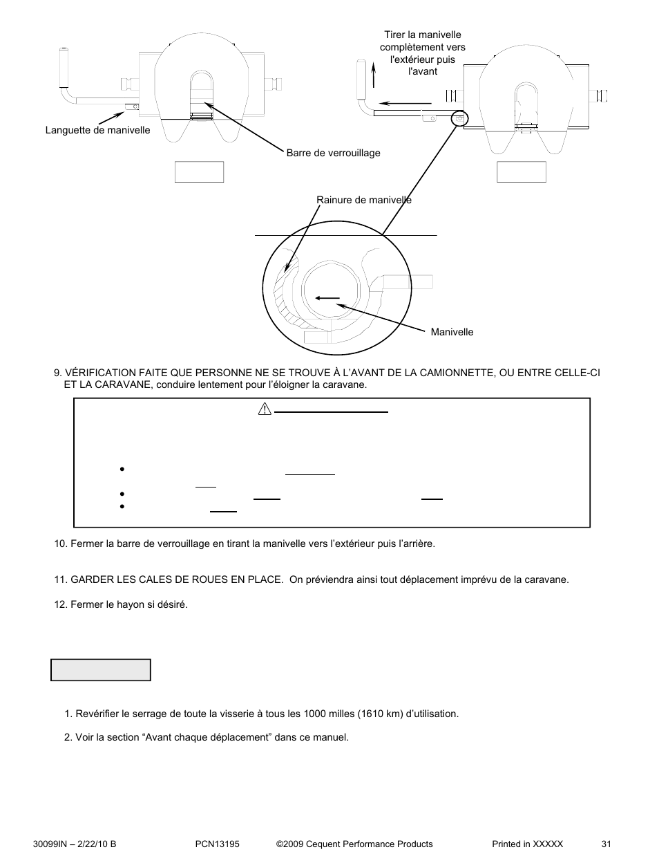 Avertissement | Pro Series 30099 15K FIFTH WHEEL User Manual | Page 31 / 33