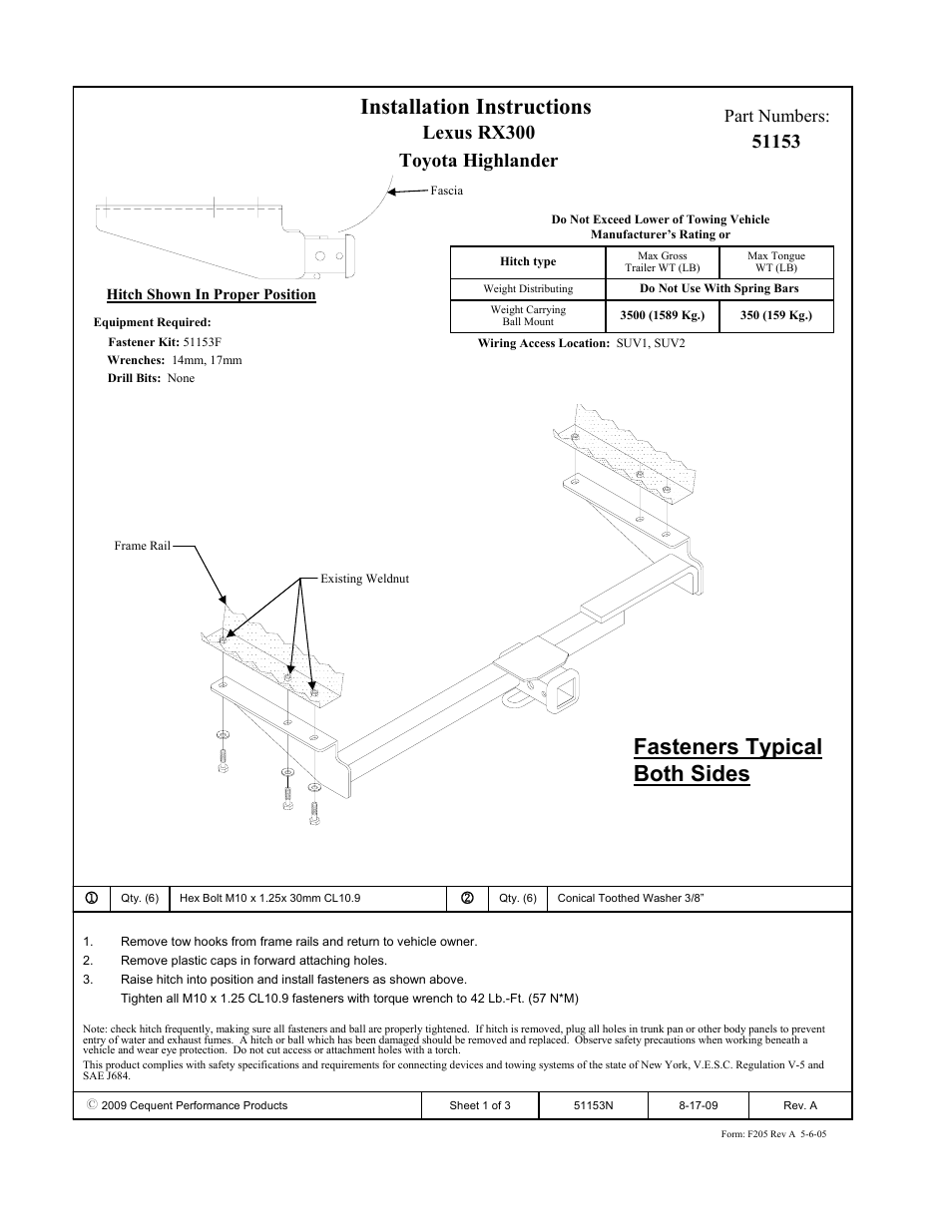 Pro Series 51153 51 Receiver User Manual | 3 pages