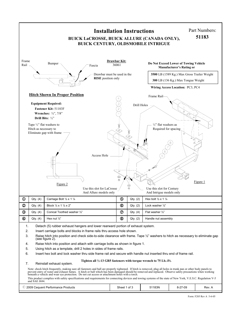 Pro Series 51183 51 Receiver User Manual | 3 pages