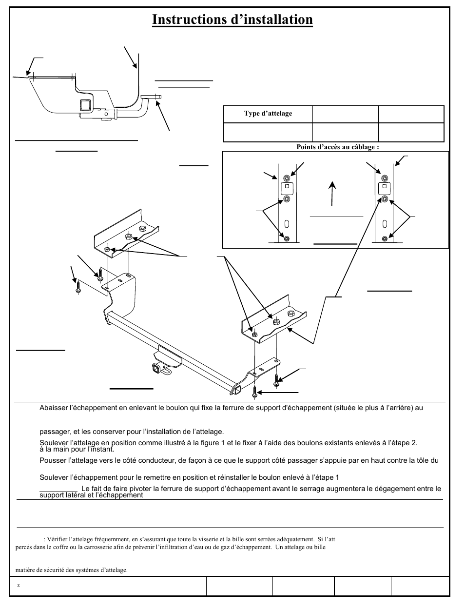 Instructions d’installation, Figure 1, Figure 2 | Numéros de pièces, Attention | Pro Series 97192 51 Receiver User Manual | Page 2 / 3
