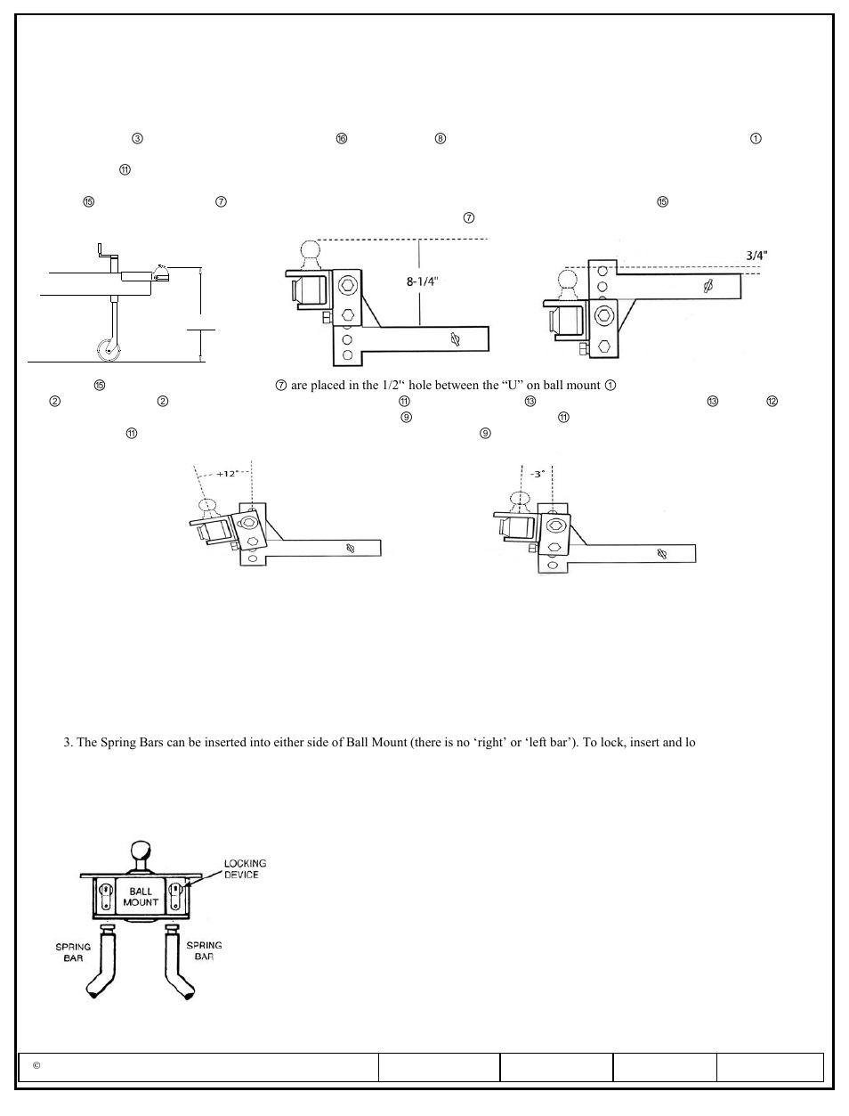 Installation instructions, Part numbers | Pro Series 49583 ROUND BAR WD User Manual | Page 3 / 18