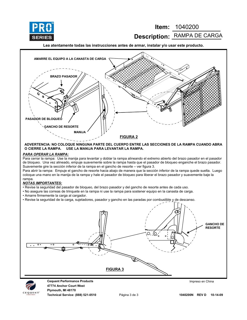 Rampa de carga | Draw-Tite 1040200 CARGO CARRIER W_OPTIONAL RAMP User Manual | Page 9 / 9