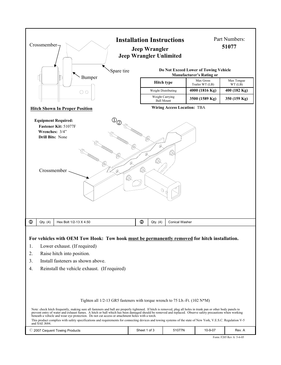 Pro Series 51077 51 Receiver User Manual | 3 pages