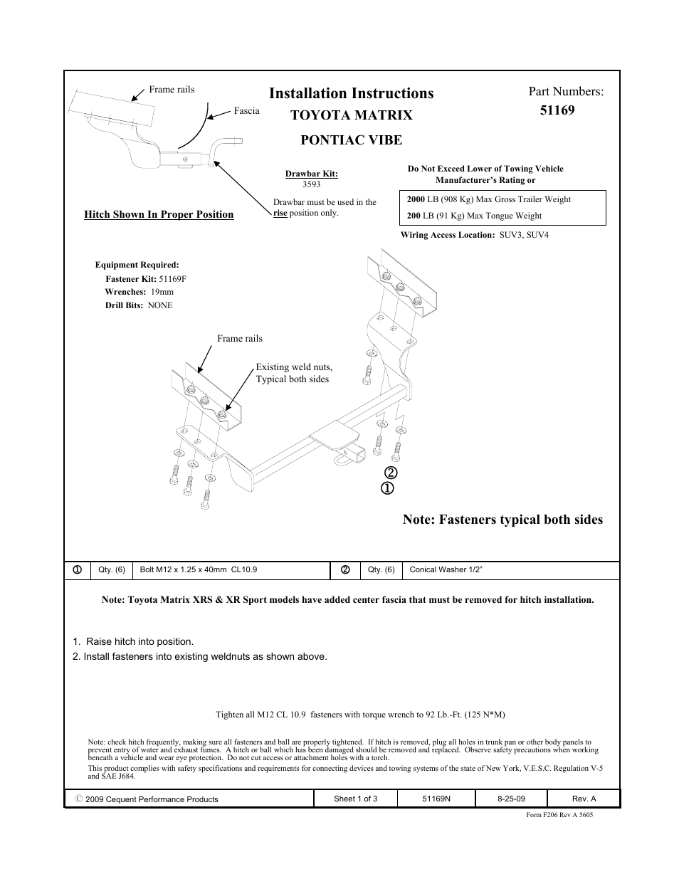 Pro Series 51169 51 Receiver User Manual | 3 pages