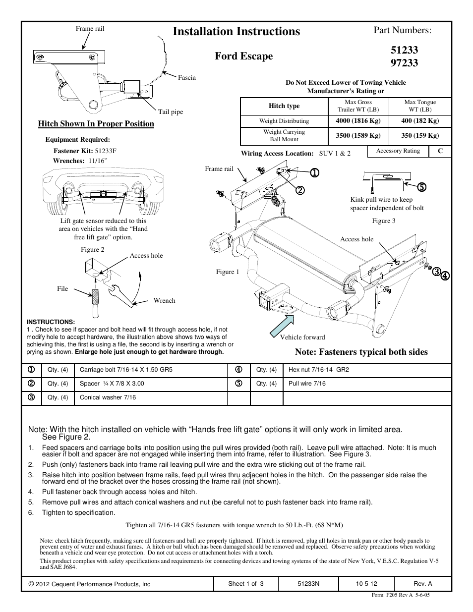 Pro Series 97233 51 Receiver User Manual | 3 pages