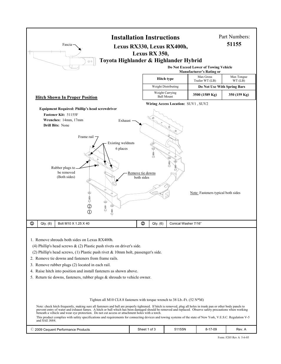 Pro Series 51155 51 Receiver User Manual | 3 pages