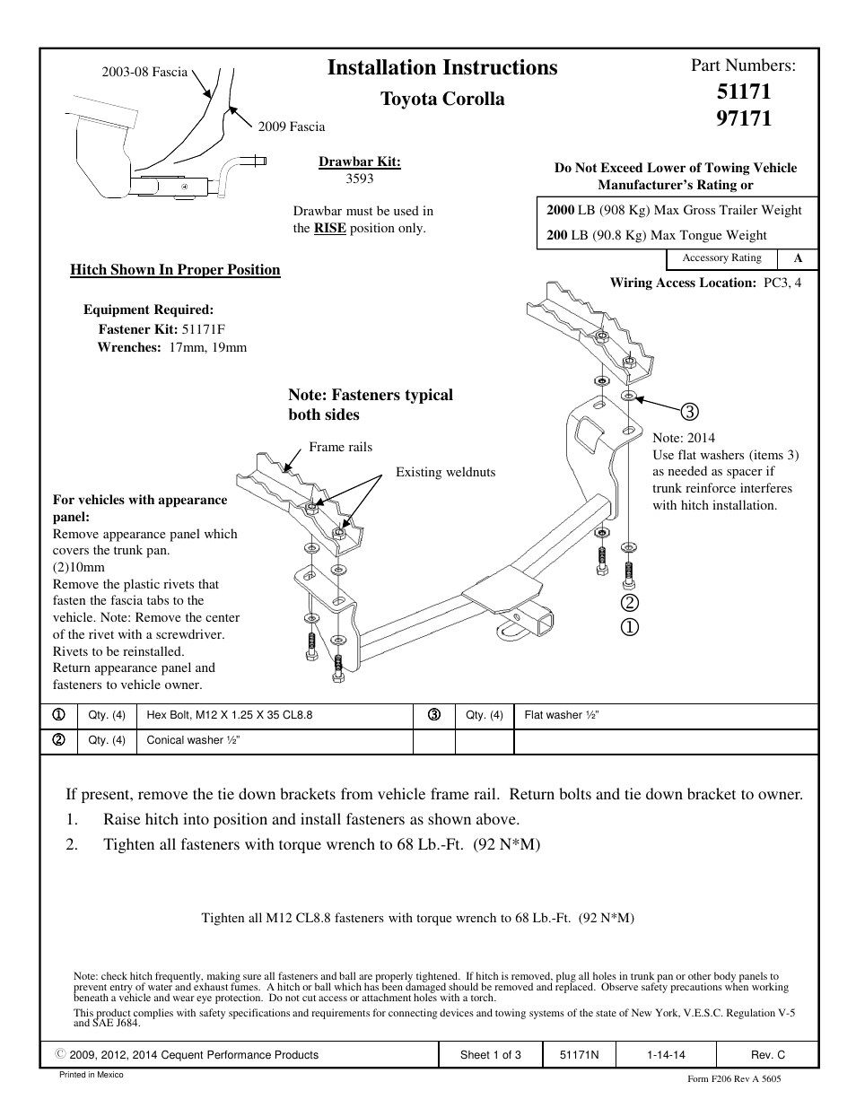 Pro Series 97171 51 Receiver User Manual | 3 pages