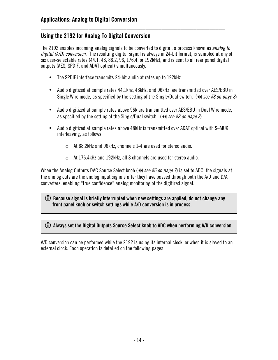 Universal Audio 2192 Master Audio Interface User Manual | Page 18 / 55