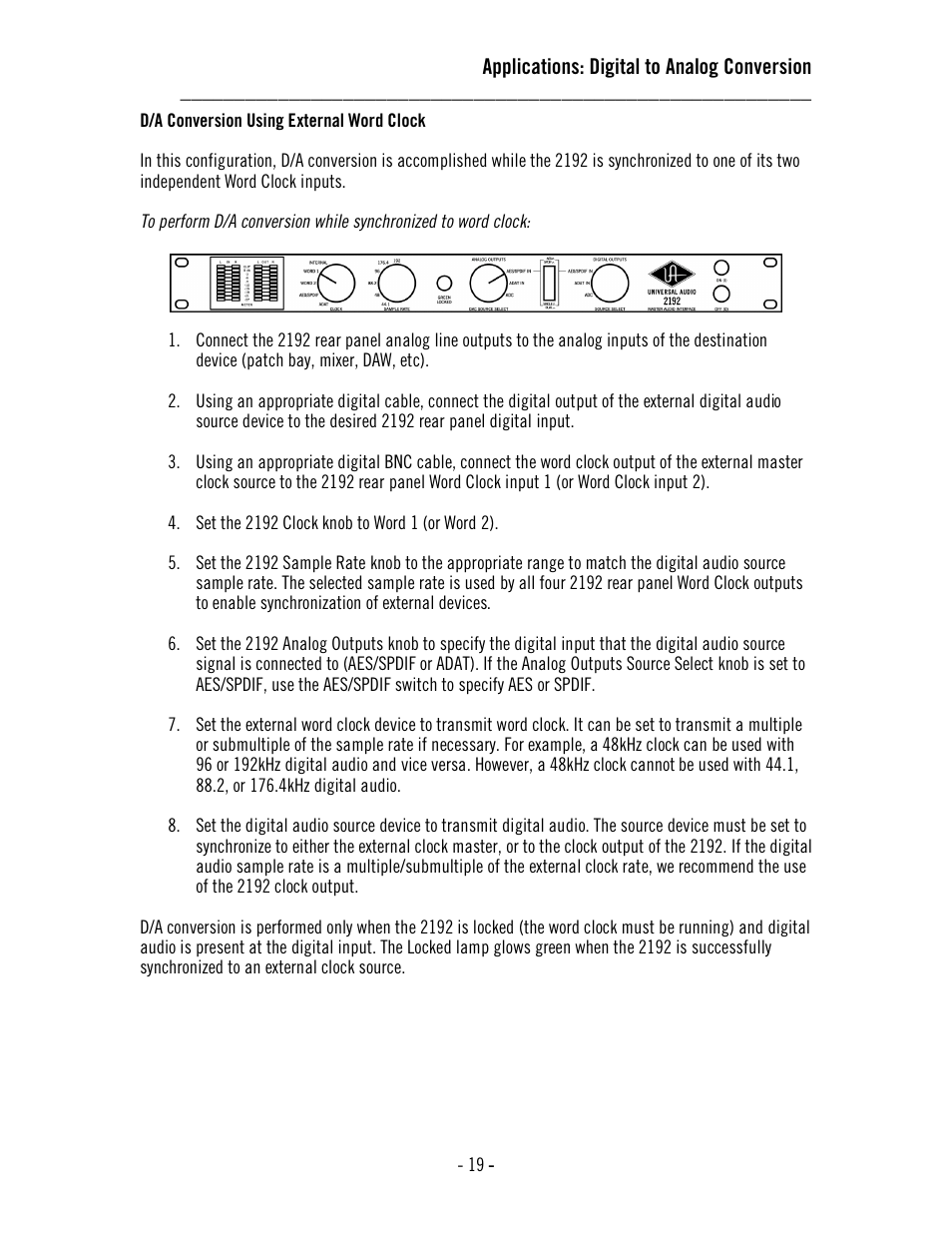 Universal Audio 2192 Master Audio Interface User Manual | Page 23 / 55